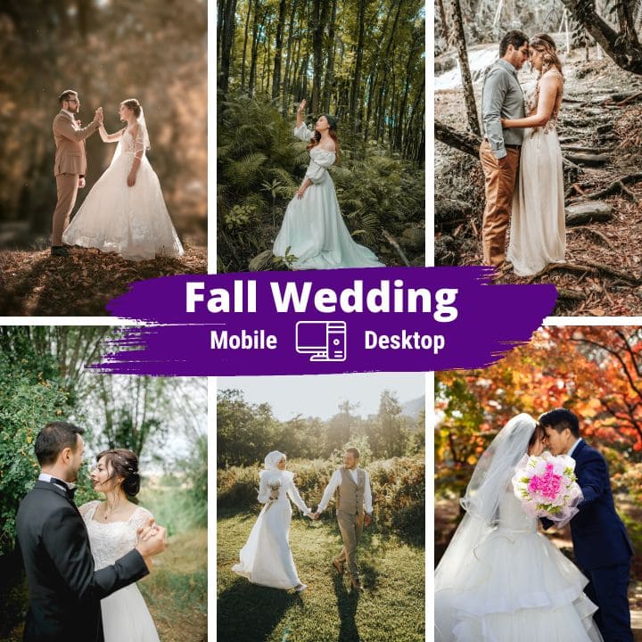 fall wedding Lightroom Presets Bundle, Marriage Presets, Mobile Desktop Presets, Light Bohemian Elegant Wedding Preset, Couple Love Preset