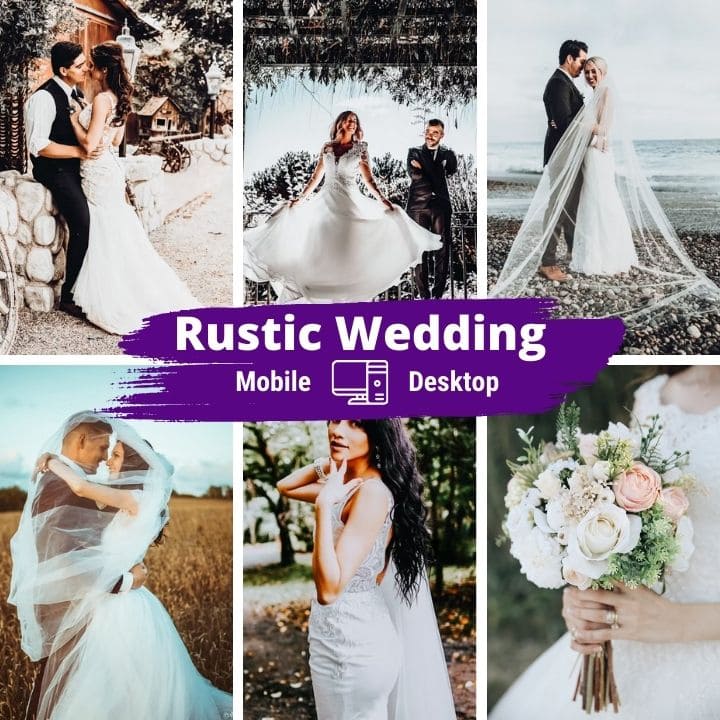 rustic Wedding Lightroom Presets, Mobile & Desktop Presets, Bright Wedding Presets, Elegant Wedding Presets, Light Airy Presets, Couple Presets